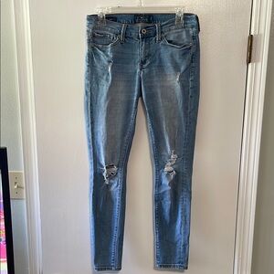 Lucky Brand Skinny Blue Jeans with Natural Distressing